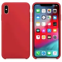 Чехол Iph XS Silicon Case 100% ORG Red (PRODUCT) (c LOGO)