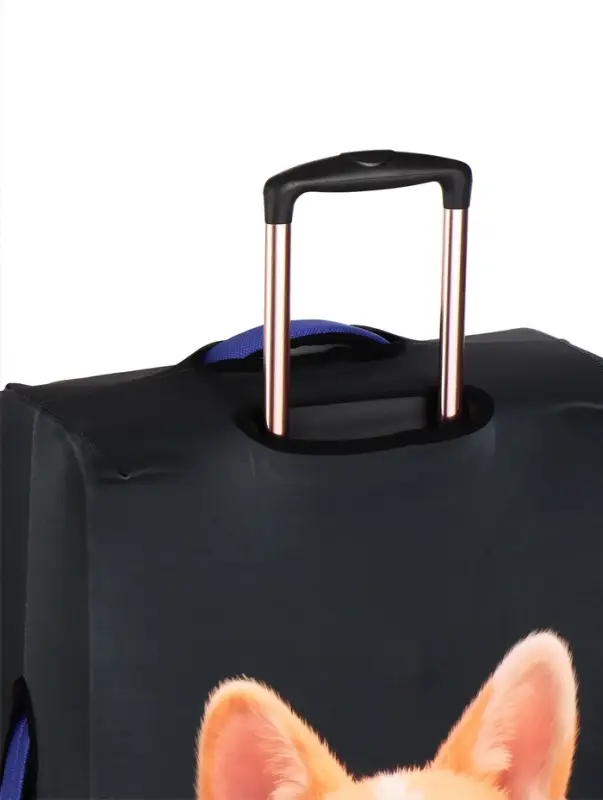 Чехол для чемодана &laquo;Корги&raquo;, 24", чёрный