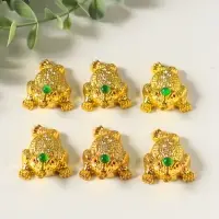 Набор нэцкэ фигурок 6 шт. &laquo;Денежная жаба с монетой&raquo;, металл под золото, подарочные, 4&times;5.4&times;2 см