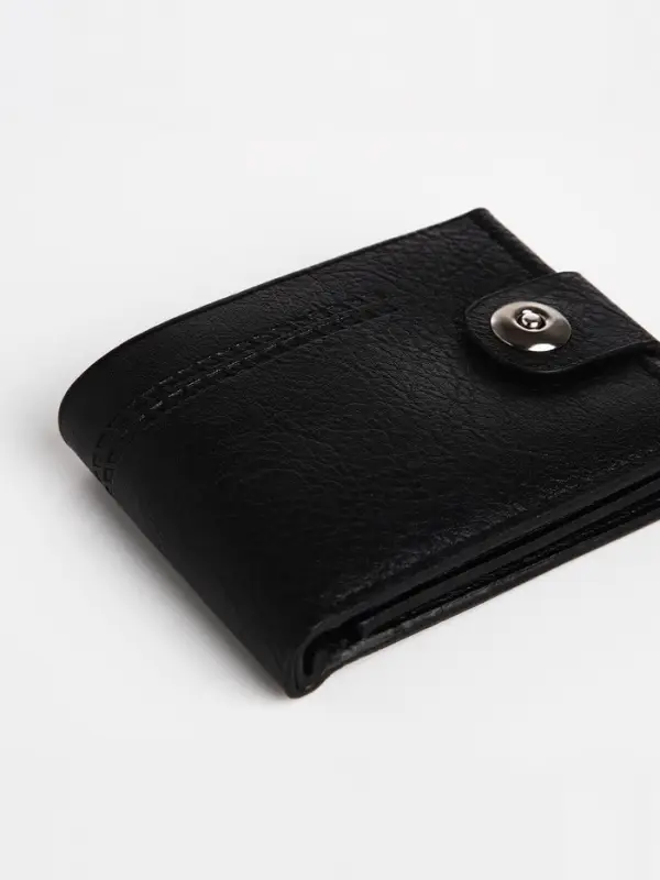 Портмоне мужское, на магните, отдел для купюр, для карт, для монет, чёрное