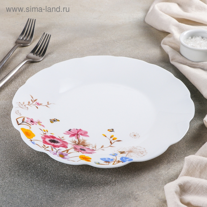 Тарелка десертная Доляна «Летняя романтика», d=17,5 см, стеклокерамика Тарелка десертная Доляна «Летняя романтика», d=17,5 см, стеклокерамика