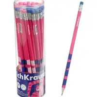 Карандаш чернографитный ErichKrause Pinna Kotta, круглый, с ластиком, HB, в тубусе, МИКС