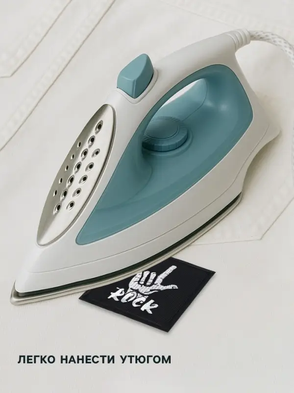 Термоаппликация Rock, 7.8&times;8.8 см, фасовка 10 шт., чёрная