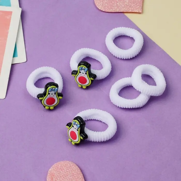 Резинка для волос  Резинка для волос "Нежность" (набор 6 шт) авокадо, белый