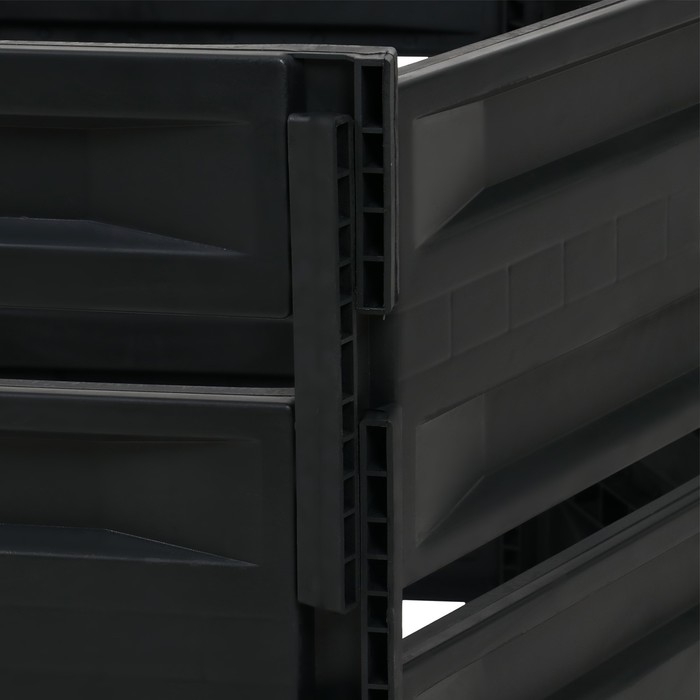 Компостер пластиковый, 600 л, 125 × 105 × 70 см, чёрный