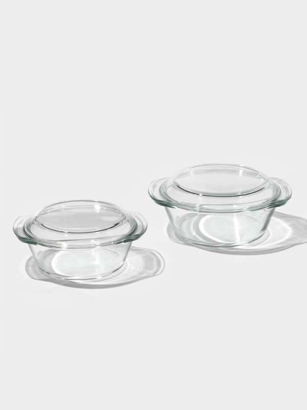 Набор кастрюль из жаропрочного стекла для запекания Доляна «Гратен», 2 предмета: 1 л, 1,5 л, с крышками Набор кастрюль из жаропрочного стекла для запекания Доляна «Гратен», 2 предмета: 1 л, 1,5 л, с крышками