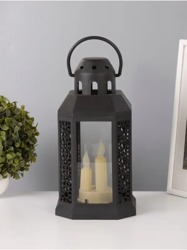 Светодиодная свеча в подсвечнике RISALUX &laquo;Восточные свечи&raquo;, LED-ночник, 1.5 Вт, 3&times;ААА, 15.5&times;15.5&times;34 см