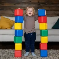Кубики детские, пластиковые, цветные, 6 штук, 12 х 12 см