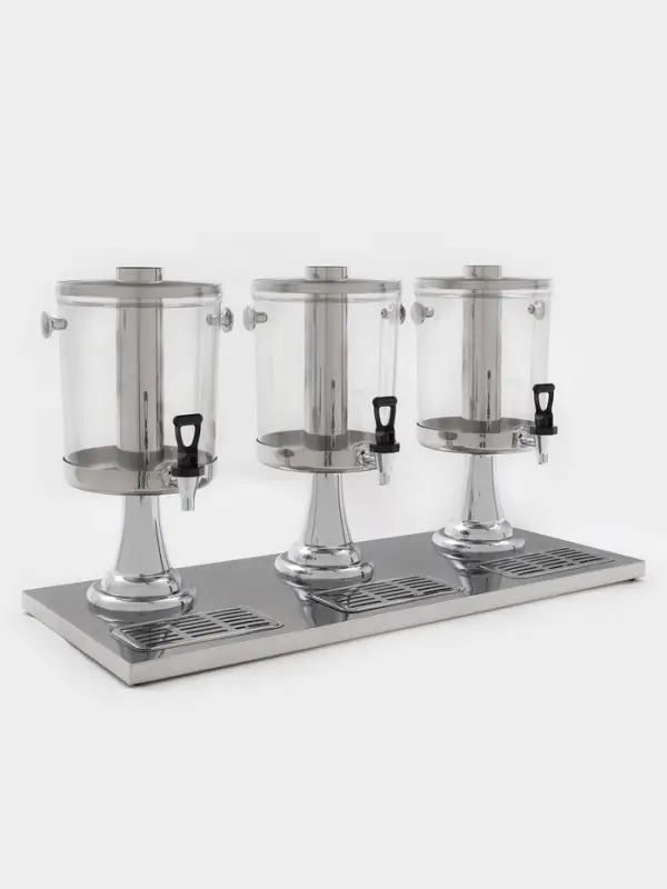 Диспенсер для напитков Hanna Kn&ouml;vel, 3 секции по 8 л, 865&times;350&times;600 мм, нержавеющая сталь, серебристый