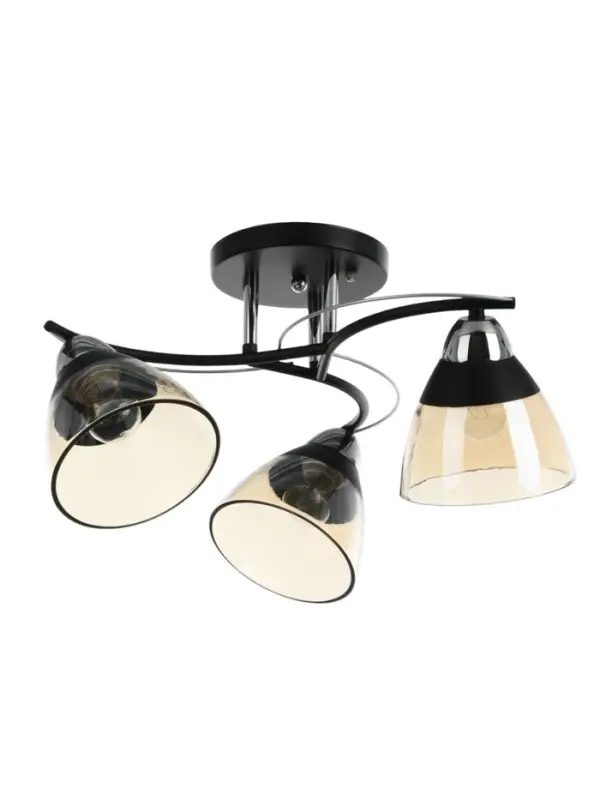 Люстра потолочная BayerLux &laquo;Ирида&raquo;, 3хЕ27, 40 Вт, черно-хромовый, 44&times;44&times;24 см