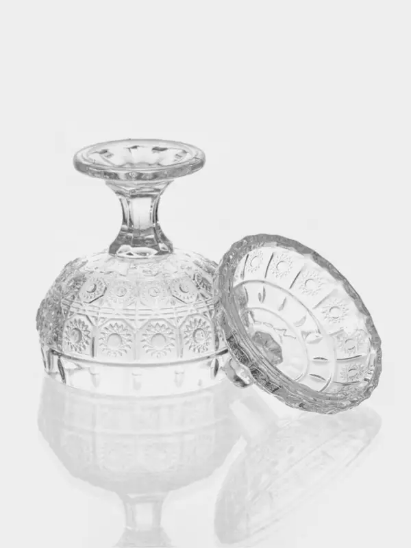 Сахарница, h=16.5 см, на ножке, стекло