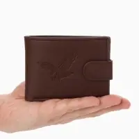 Портмоне мужское &laquo;Орёл&raquo;, на кнопке, два отделения, коричневое