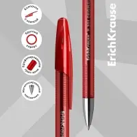 Ручка гелевая ErichKrause R-301 Original Gel, узел 0.5 мм, чернила красные, длина линии письма 600 метров