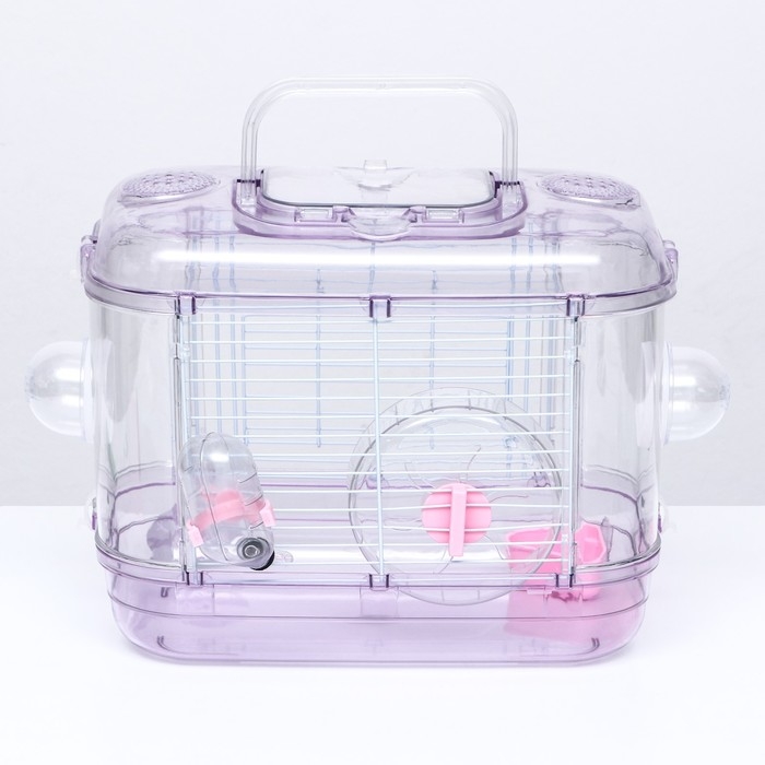 Клетка для грызунов с наполнением, 32 х 21 х 25 см, розовая Клетка для грызунов с наполнением, 32 х 21 х 25 см, розовая