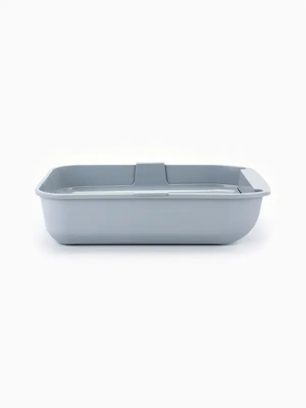 Туалет для кошек &laquo;Марсель&raquo;, 50&times;34.5&times;12 с, глубокий, с сеткой, полипропилен, светло-серый