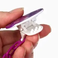 Соска - пустышка с держателем Крошка Я &laquo;Пингвинчик&raquo;, анатомическая, от 6 мес, фиолетовый