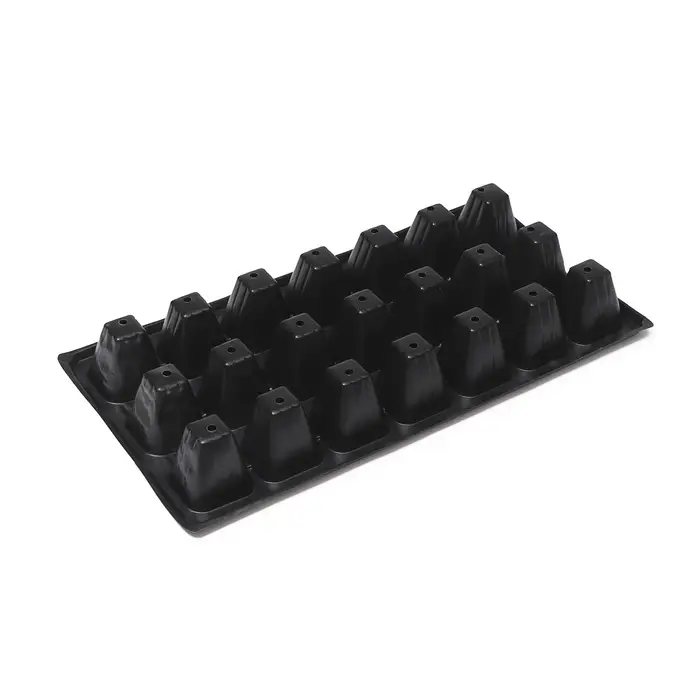 Кассета для рассады, 21 ячейка по 150 мл, пластик, чёрная, 54×28×7 см, Greengo