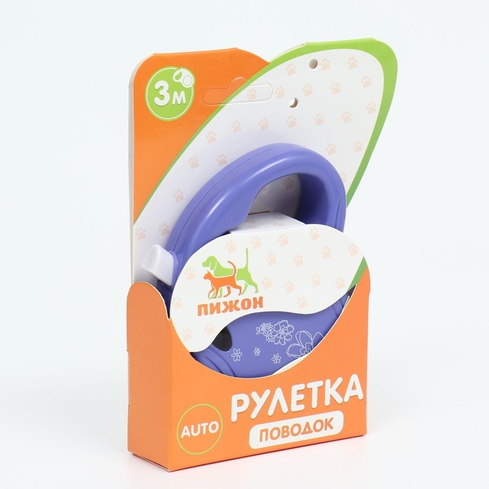 Рулетка  Рулетка "Цветы", 3 м, до 10 кг, фиолетовая