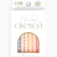 Свечи для торта &laquo;Розовая палитра&raquo;, 7 см, 8 шт.