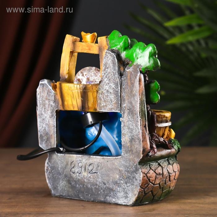 Фонтан настольный полистоун от сети "Водяная мельница" 21х18х15 см