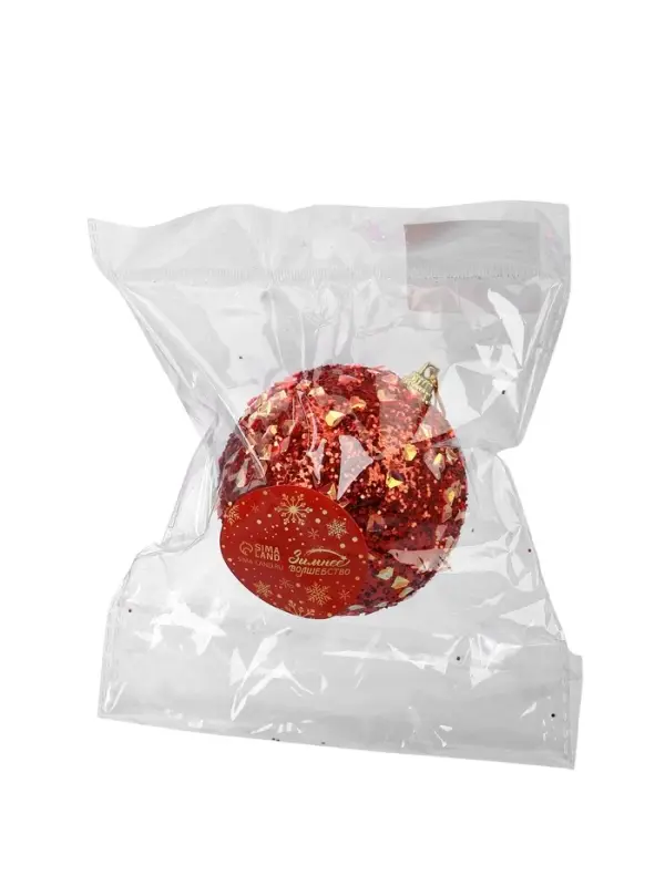 Ёлочный шар новогодний d=8 см «Карнавал» люкс, красный Ёлочный шар новогодний d=8 см «Карнавал» люкс, красный