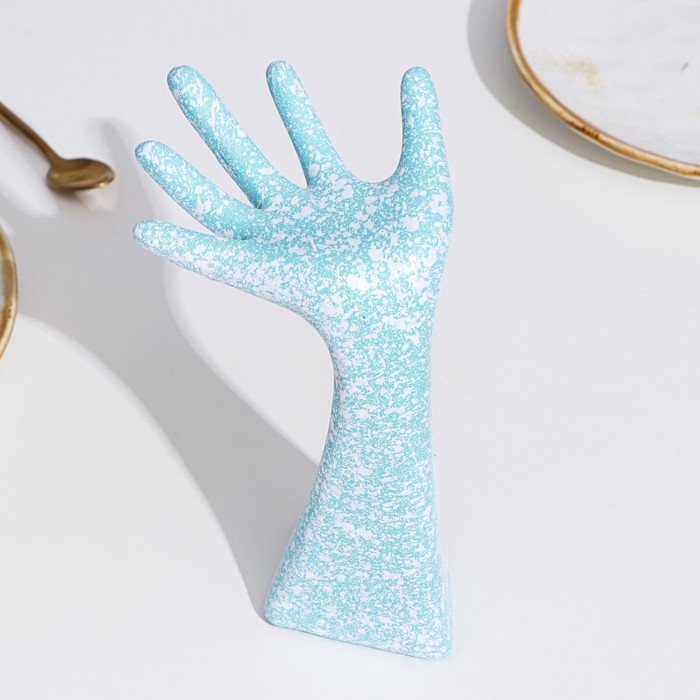 Подставка для колец Подставка для колец "Рука", голубой, 17х7,8х10,4 см