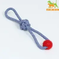 Игрушка канатная &laquo;Массажная&raquo;, с узлом, до 65 г, до 30 см, цвет МИКС