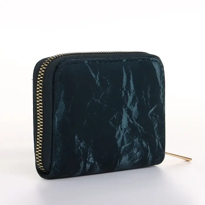 Кошелёк женский на молнии 11&times;2.5&times;9 см, однотонный, зелёный