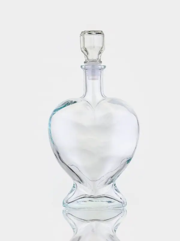 Ваза - бутылка декоративная &laquo;Сердце&raquo;, для песочной церемонии, 12.5&times;6.5&times;19 см, 500 мл