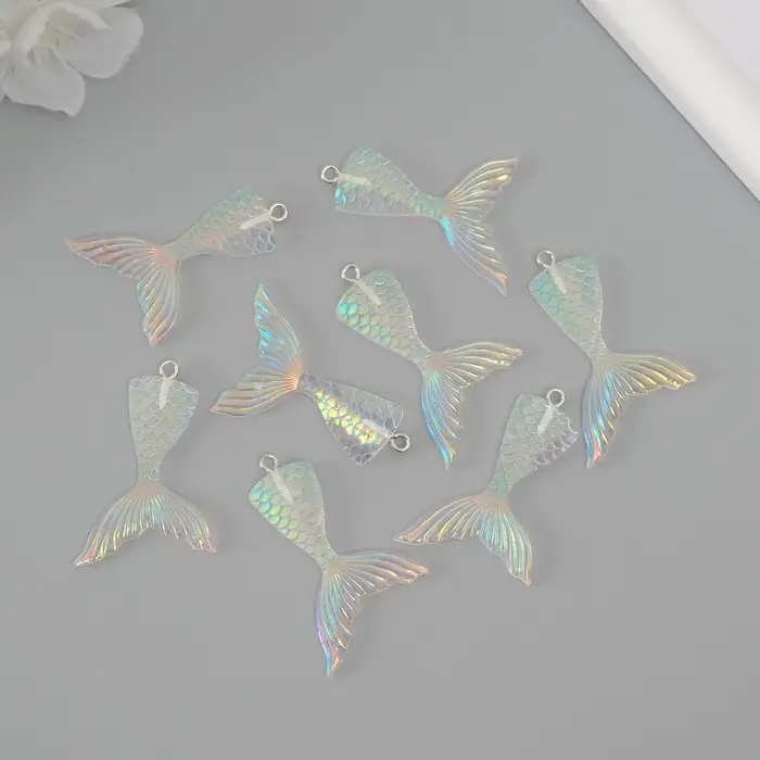 Подвеска для творчества акрил "Хвост русалочки" перламутр 4,4х2,8х0,5 см