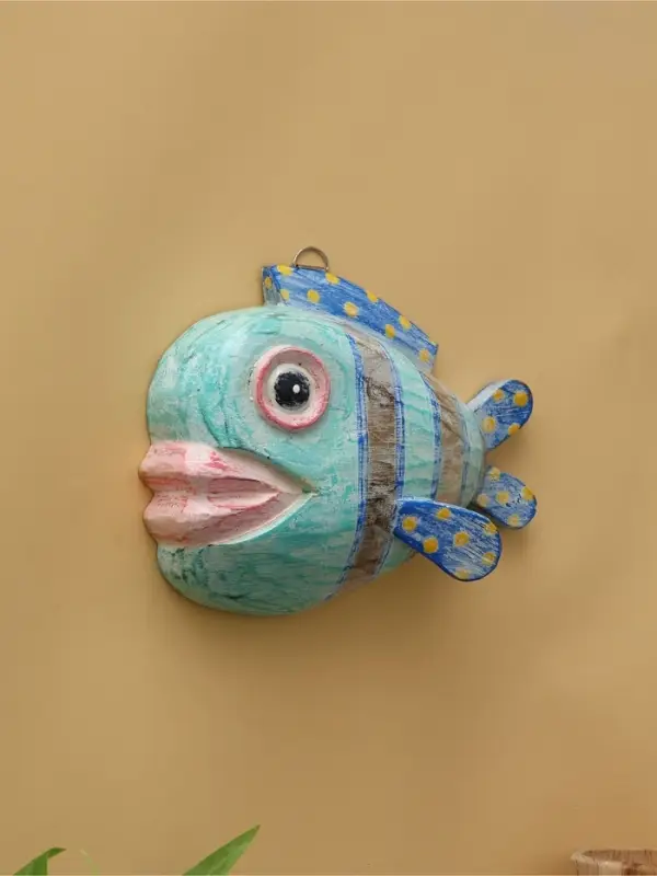 Панно «Рыба-клоун», 20×16.5×6.5 см, дерево, бирюзовое Панно «Рыба-клоун», 20×16.5×6.5 см, дерево, бирюзовое