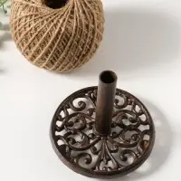 Сувенир катушка для ниток чугун с ножницами "Узоры" 13,2х13,2х23 см