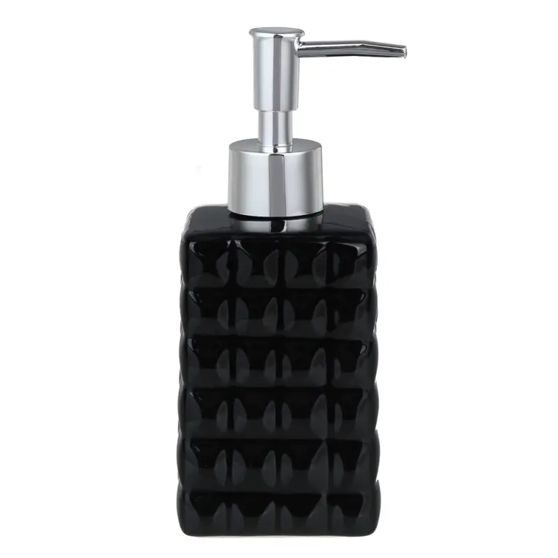 VETTA Дозатор для жидкого мыла, керамика, 260 мл, 6,5x6,5x17 см, графит, глянцевый