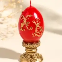 Свеча декоративная "Пасхальное яйцо вензельное" 4,5х10 см, 85 гр