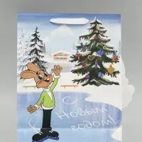 Пакет подарочный &laquo;С Новым годом&raquo;, Союзмультфильм, 31&times;40&times;11.5 см