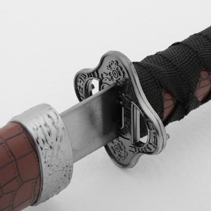 Сув. изделие катаны 3в1 на подставке, ножны кожзам, змея коричн.  46/70/89см