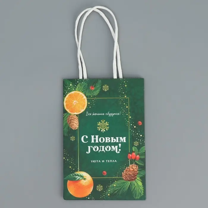Пакет подарочный новогодний крафтовый «Тепло Нового года», 15 х 10 х 6 см Пакет подарочный новогодний крафтовый «Тепло Нового года», 15 х 10 х 6 см