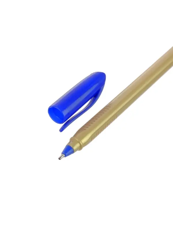 Ручка шариковая, 1.0 мм, стержень синий, корпус треугольный золотой Ручка шариковая, 1.0 мм, стержень синий, корпус треугольный золотой