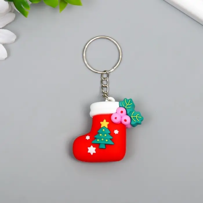 Брелок резина Брелок резина "Новогоднее настроение" МИКС 2х3,3х3,7 см