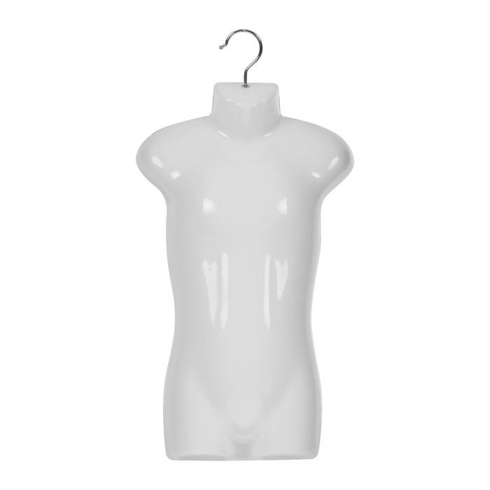 Манекен детский, бюст с крючком, 30×5,5×50 см, цвет белый
