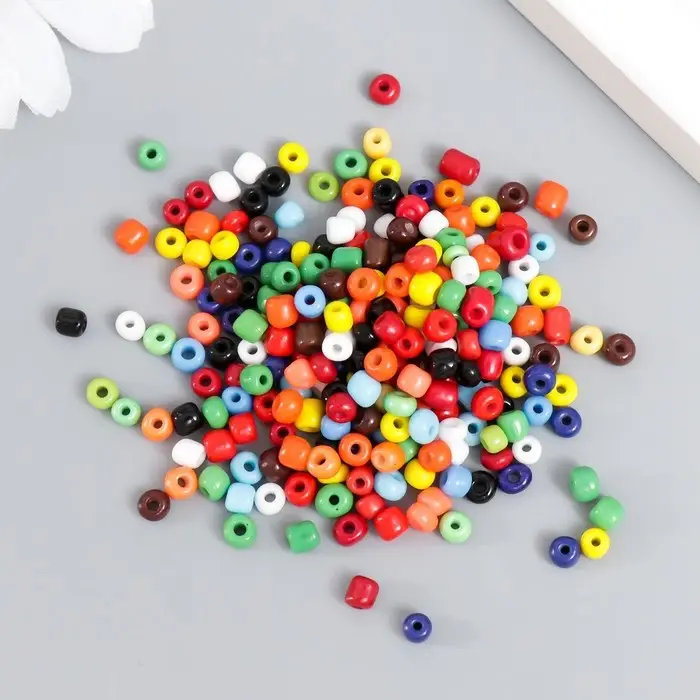 Бисер круглый 6/0  Бисер круглый 6/0 "Разноцветный"  20 гр(+ /- 2гр)