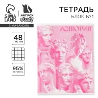 Тетрадь в клетку, предметная, 48 л., на скрепке, А5 &laquo;РОЗОВАЯ СЕРИЯ. История&raquo;