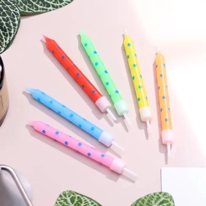 Свечи в торт &laquo;Горошек&raquo; 7&times;0.6 см, 6 шт.