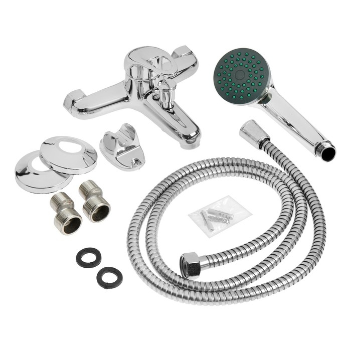 Смеситель для ванны ZEIN Z0153, картридж 35 мм, с душевым набором, хром Смеситель для ванны ZEIN Z0153, картридж 35 мм, с душевым набором, хром