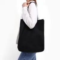 Шопер, 42&times;10&times;30 см, однотонный, без подклада, цвет чёрный