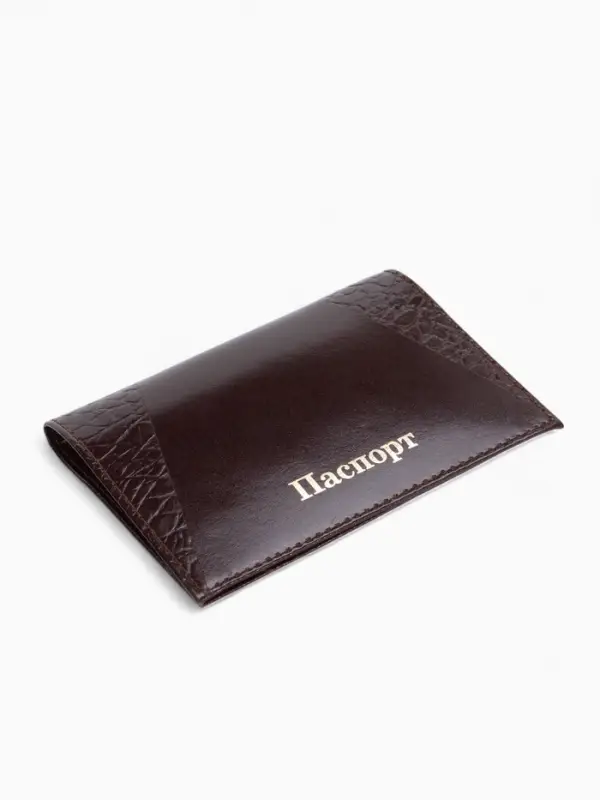 Обложка для паспорта, тиснение золотой фольгой, бордовая