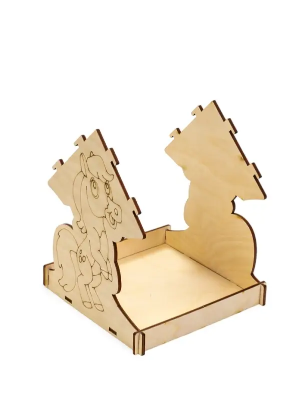 Кормушка для птиц дерево 18 x 16 x 15 см, Разобранная. "Лошадь"  Символ Года