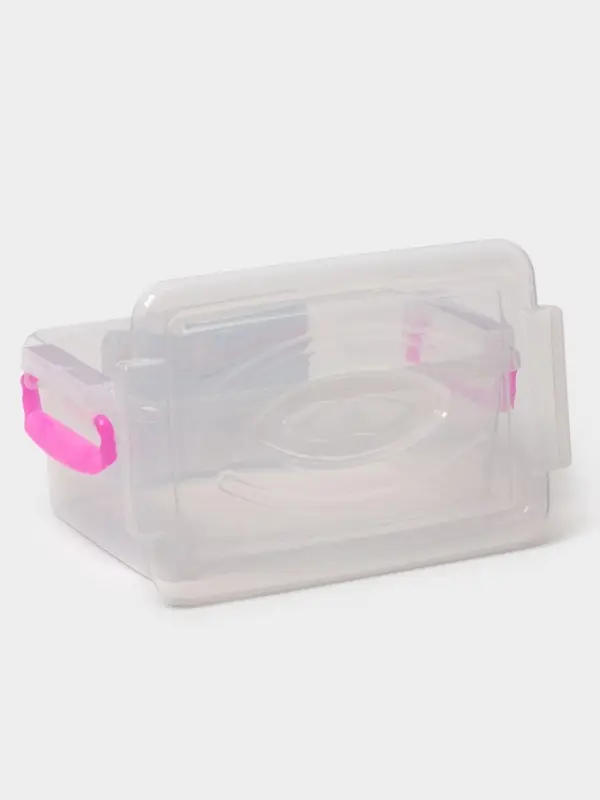 Контейнер пищевой, 4.5 л, с ручками, 30&times;19&times;13 см, пластик, прямоугольный, прозрачный, ручки МИКС