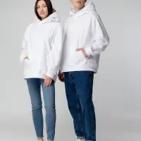 Худи флисовое унисекс Manakin, белое, размер XL/2XL