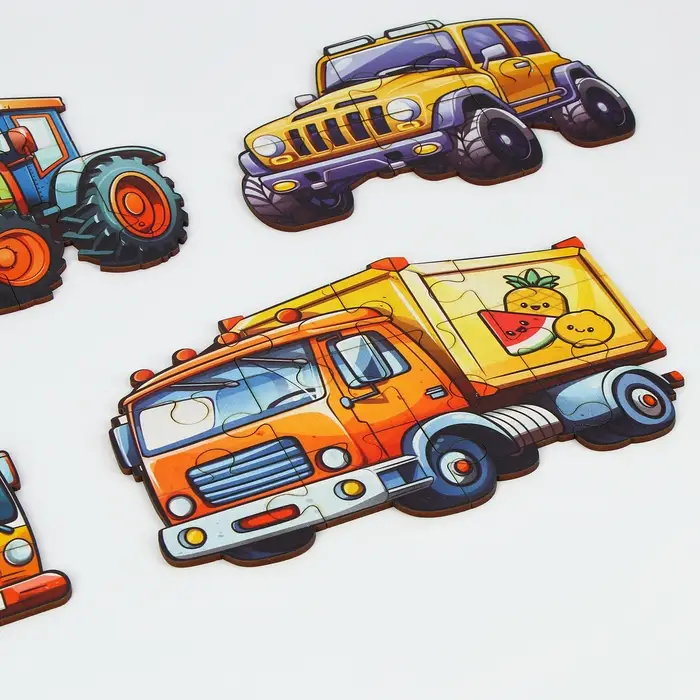 Макси - пазлы деревянные развивающие для малышей &laquo;Машинки&raquo;